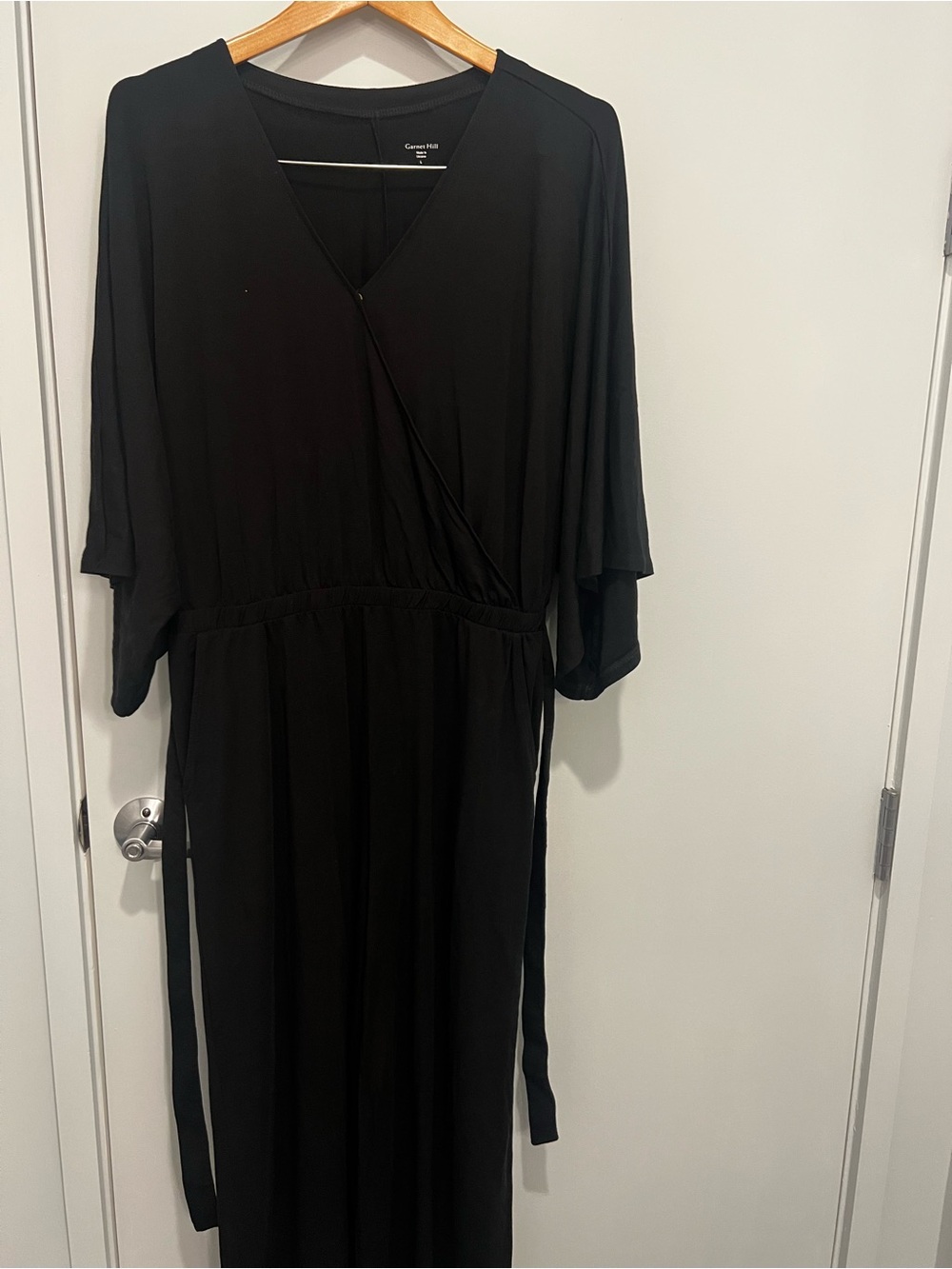 Garnet Hill Wrap Wide Leg Kimono Jumpsuit